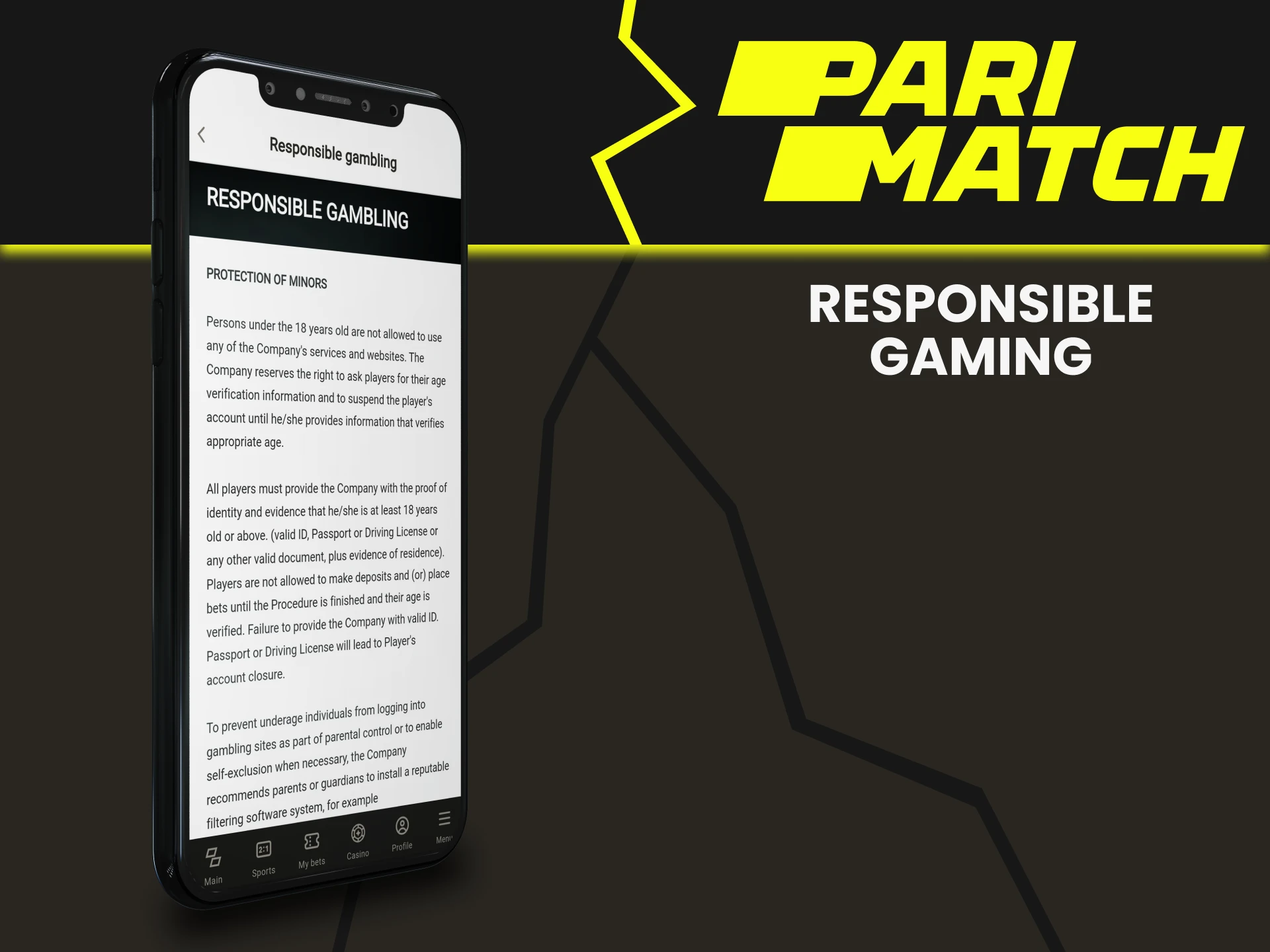 Approach games at Parimatch responsibly.