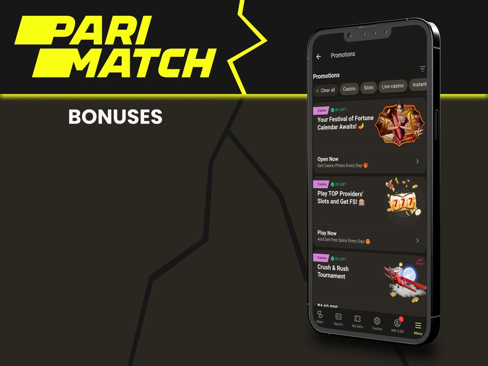 Parimatch gives many bonuses.