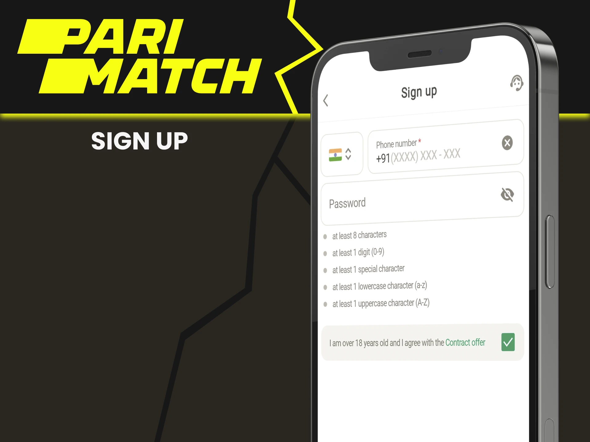 Register for Parimatch.