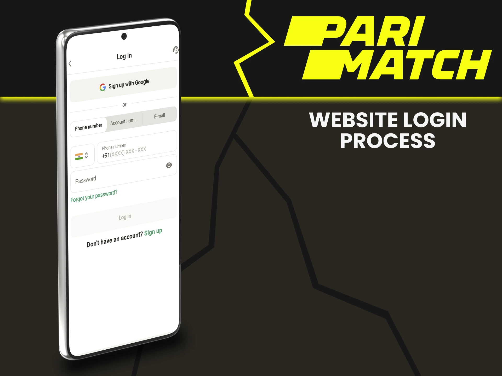 You can log into your account on the Parimatch website.