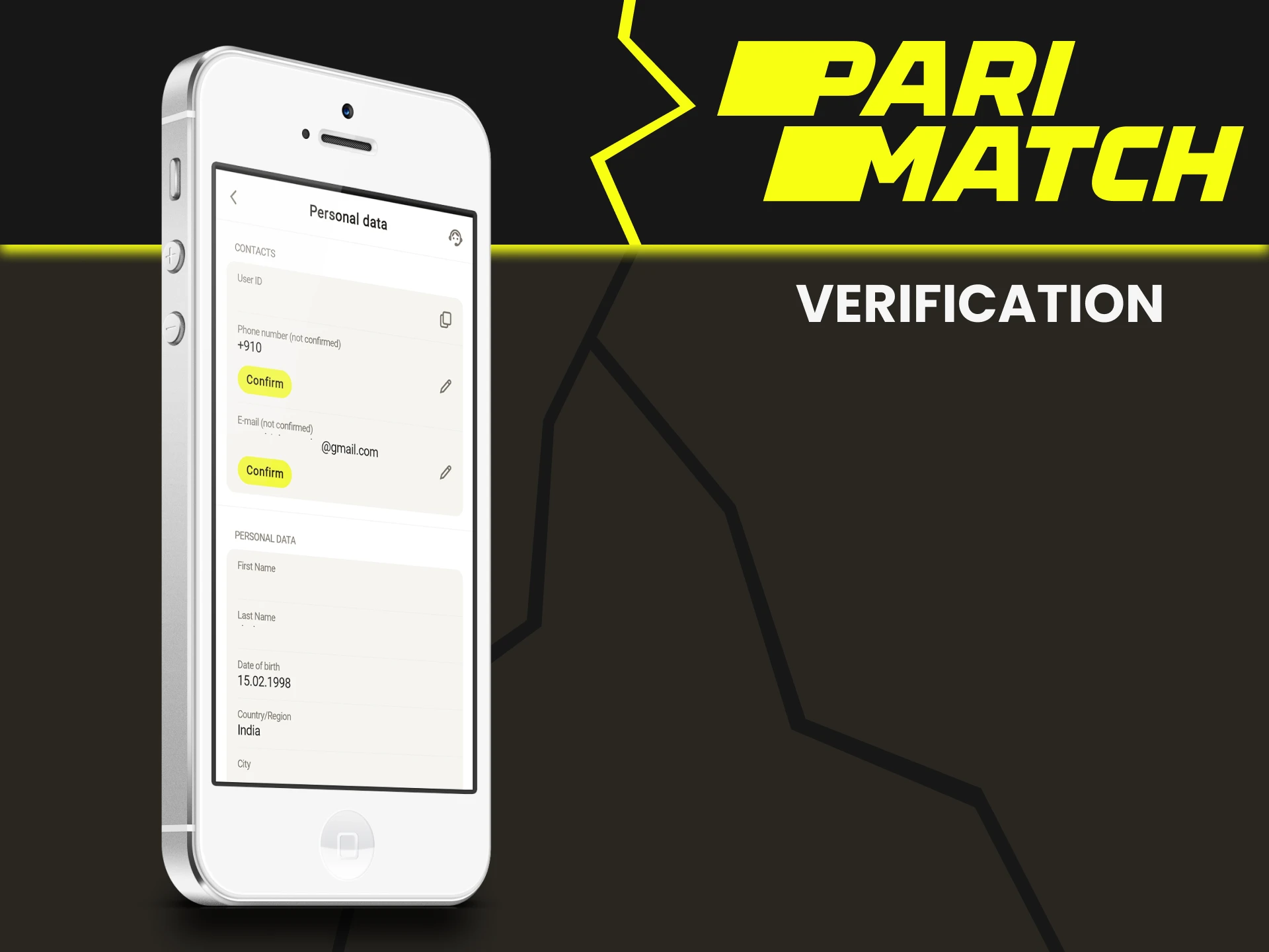 Fill in all the information for Parimatch.