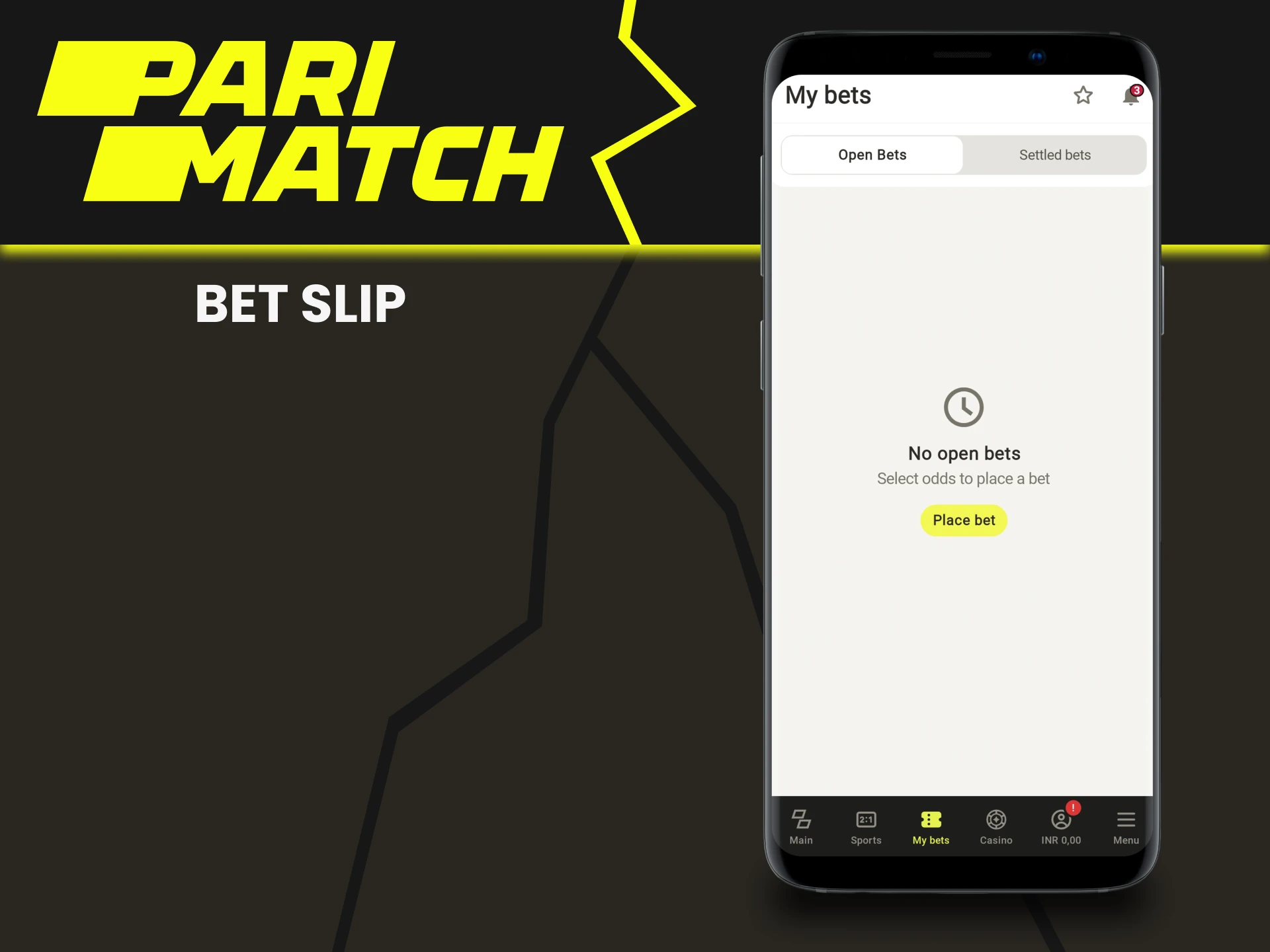 You can always look at the list of your bets on Parimatch.