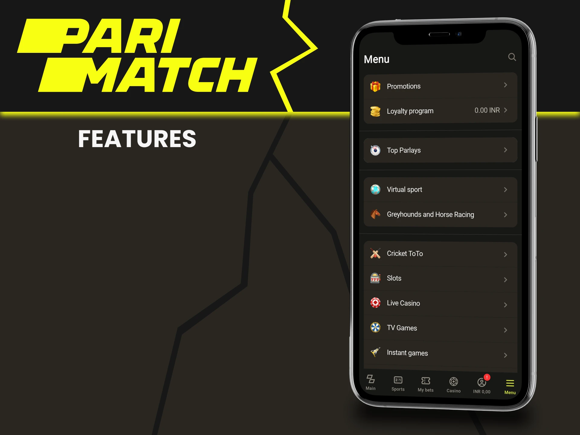 Explore the functionality of Parimatch.