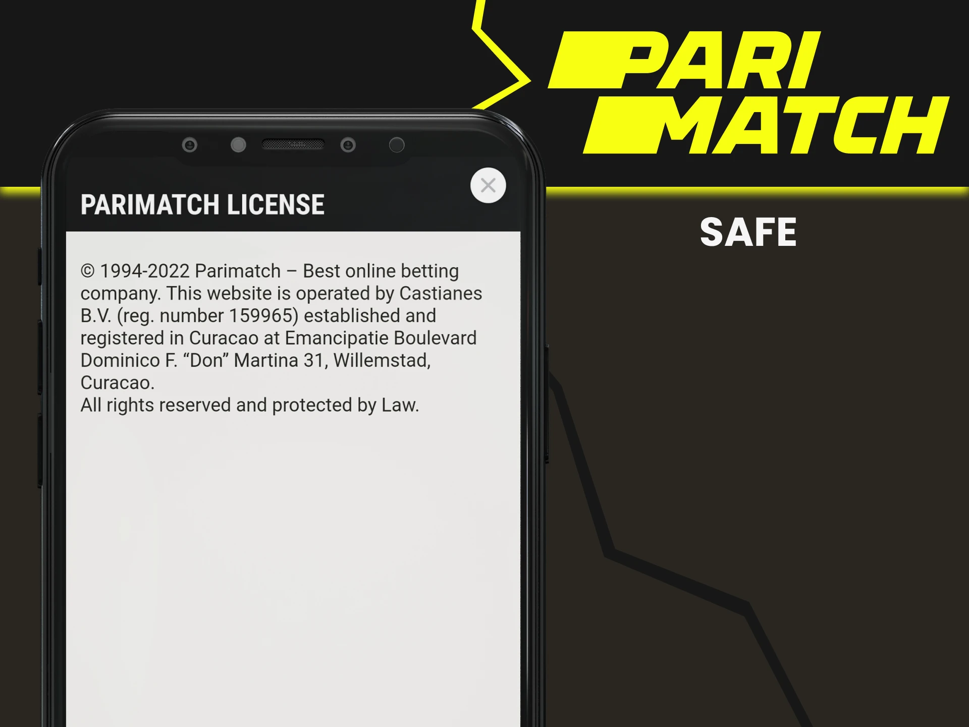 Parimatch is legal and safe.