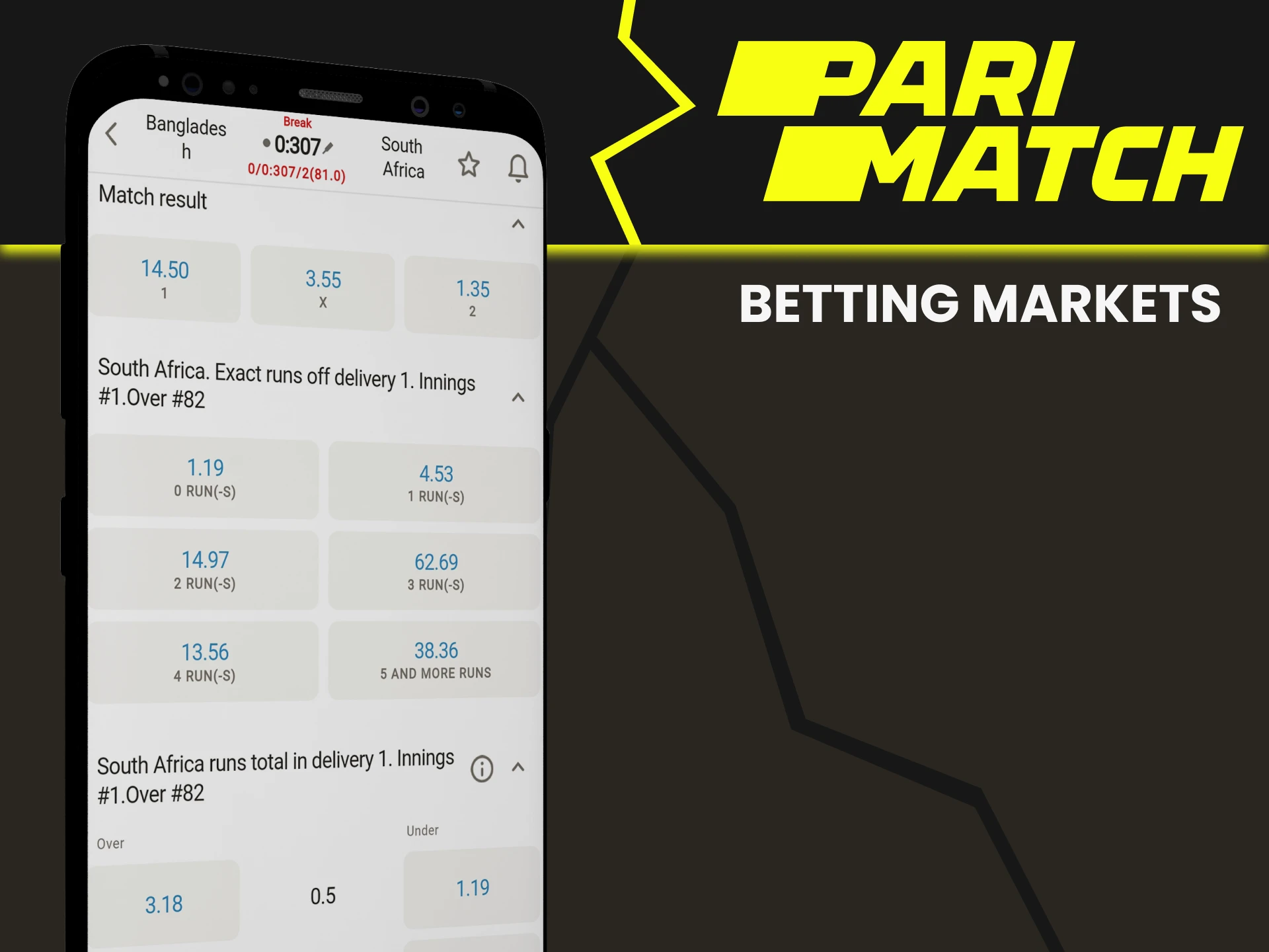 Parimatch has a wide betting market.