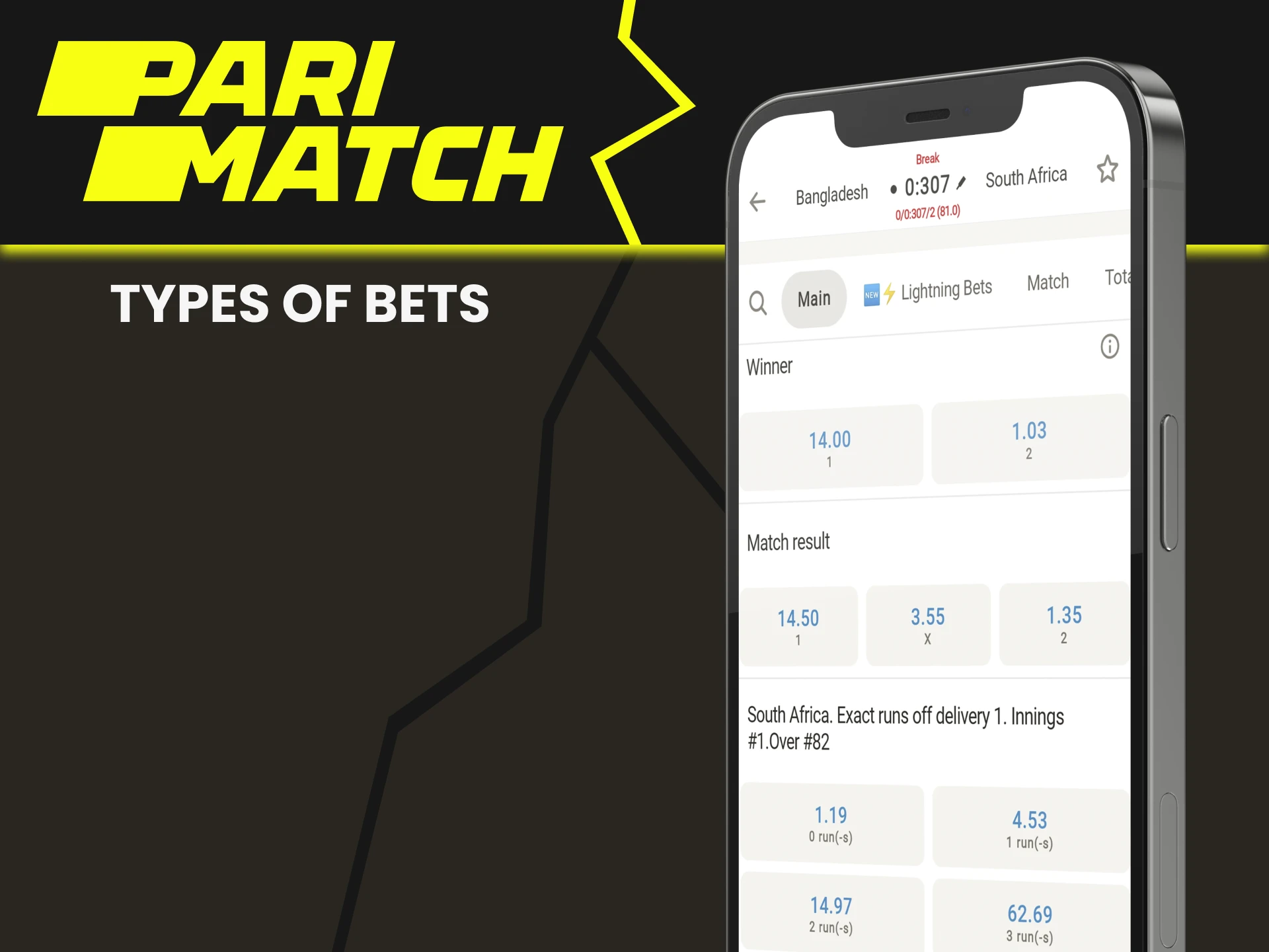 Explore the types of sports betting from Parimatch.