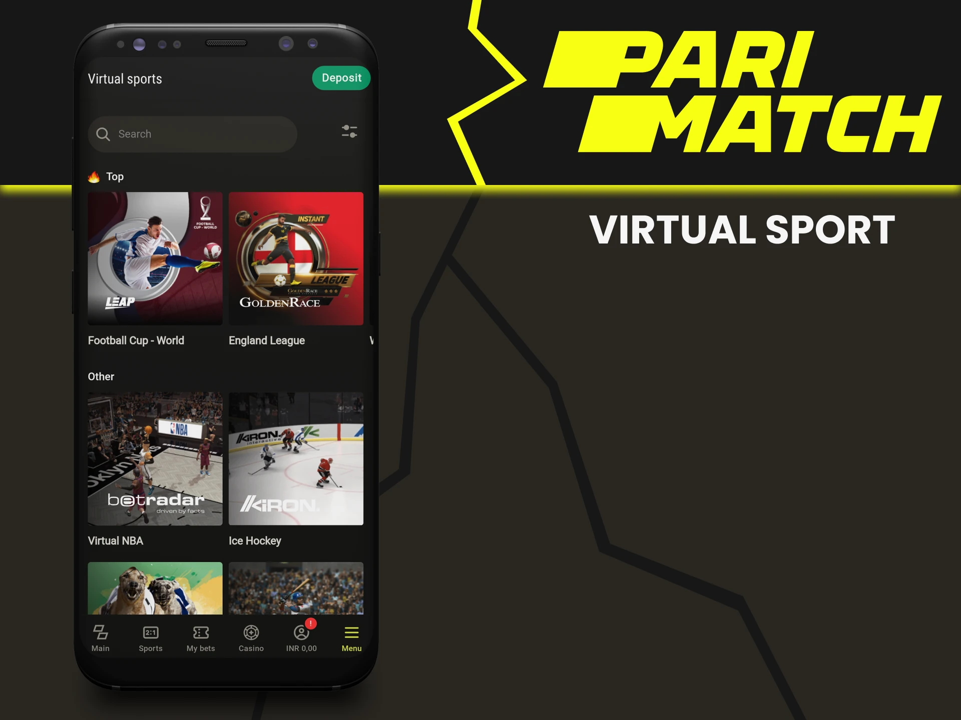 Place bets on virtual sports with Parimatch.