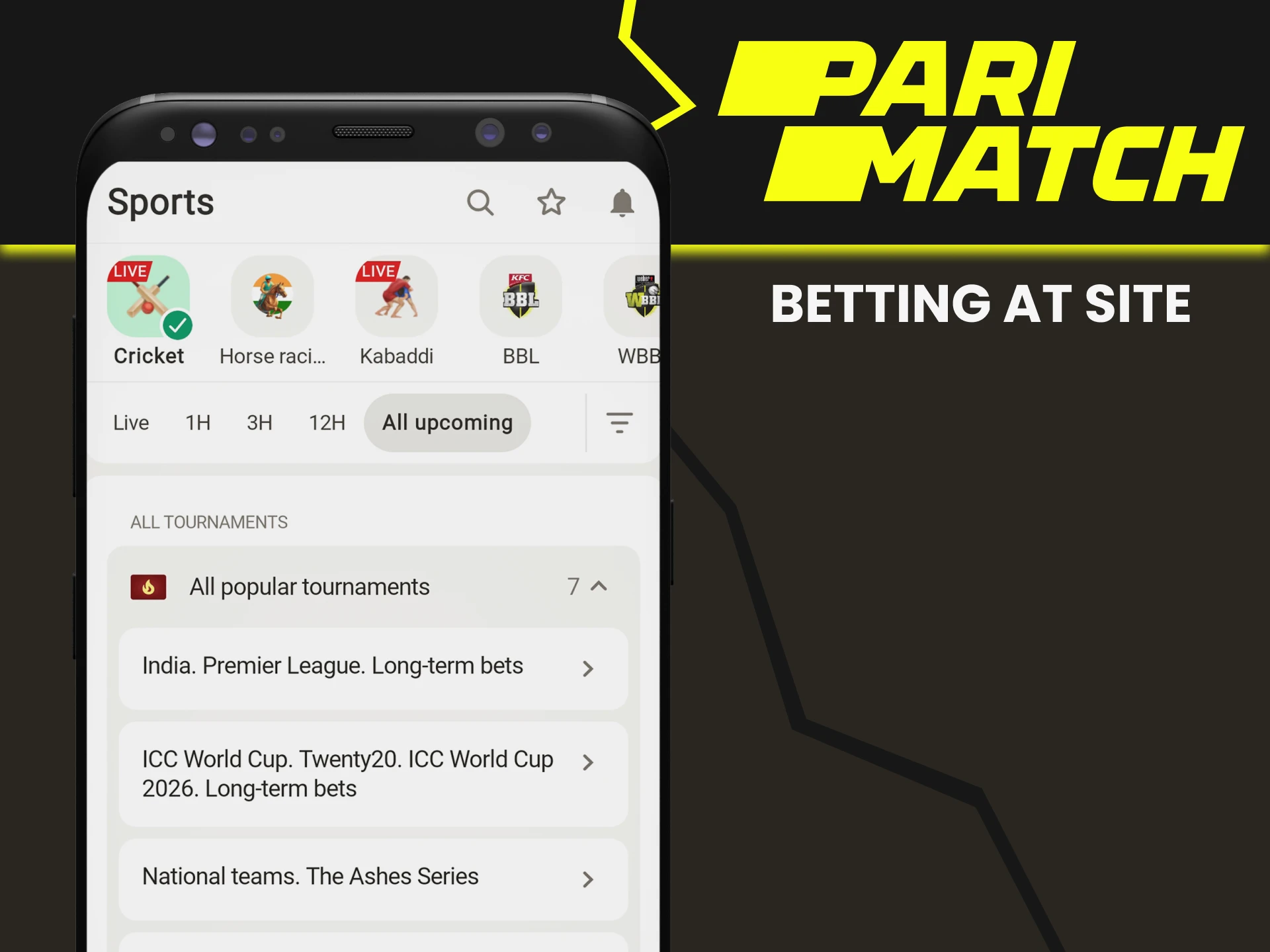 By visiting the Parimatch website you can bet on cricket.