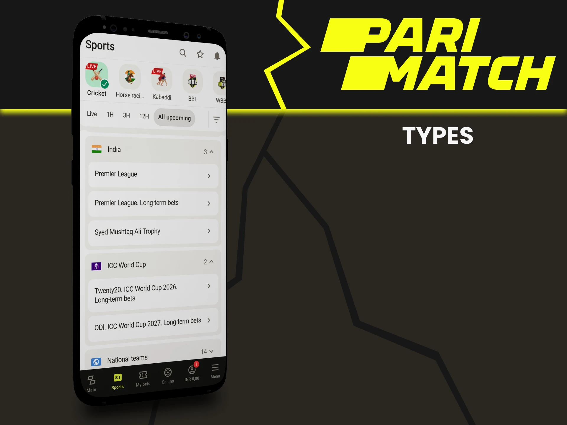 Choose your option for betting on cricket with Parimatch.