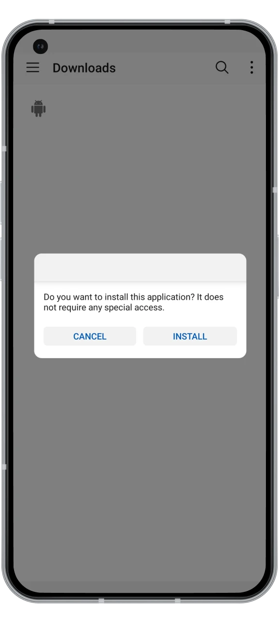 Find the APK file and install the Parimatch app.