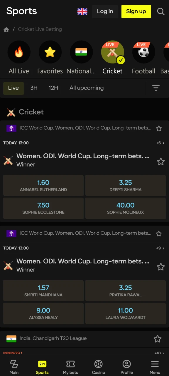 Place bets on your favorite sports at Parimatch.