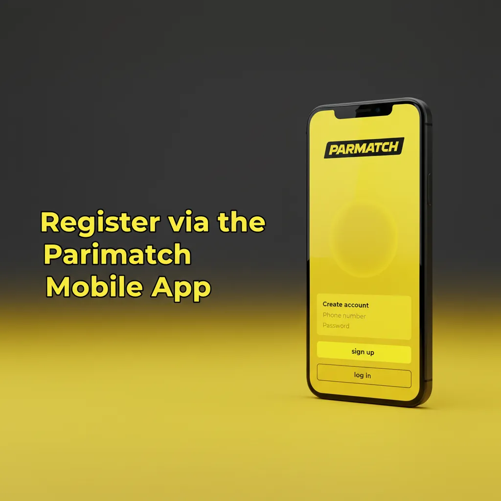 Parimatch mobile app sign-up screen with phone/email/social options, INR selection, OTP verify, and deposit limit setup.
