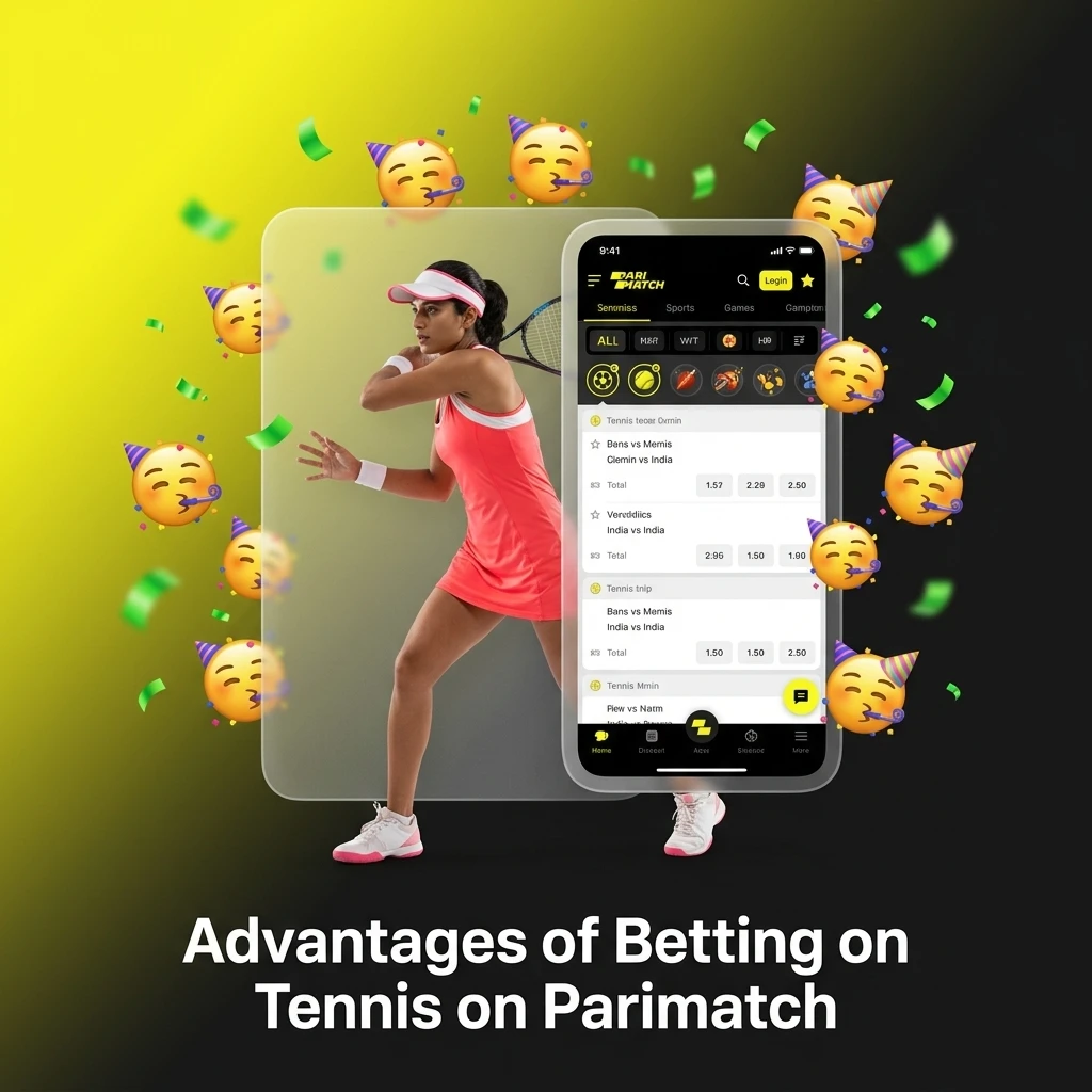 Parimatch tennis betting advantages including live odds, UPI payments, cash out, and mobile app for Indian bettors