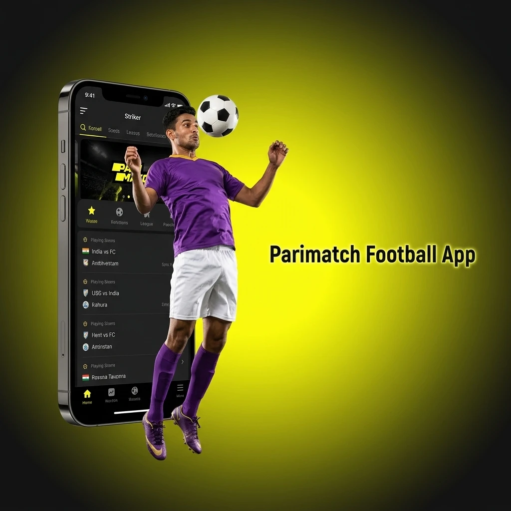 Parimatch football betting app on Android and iOS showing live markets, deposit via UPI, and bet slip confirmation